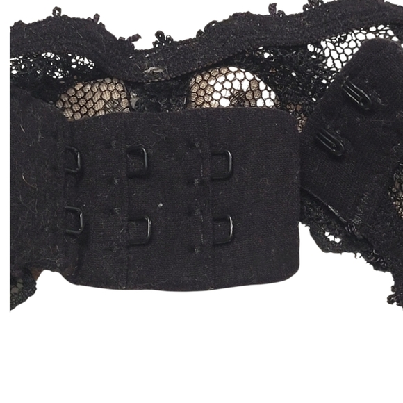 Agent Provocateur Black Lace Garter Belt Pink Bow Mesh Size M - Picture 9 of 13